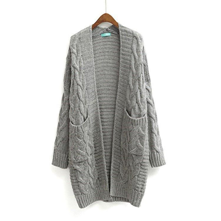 Women’S Cardigan with Chunky Cable Pattern and Pockets Lune London