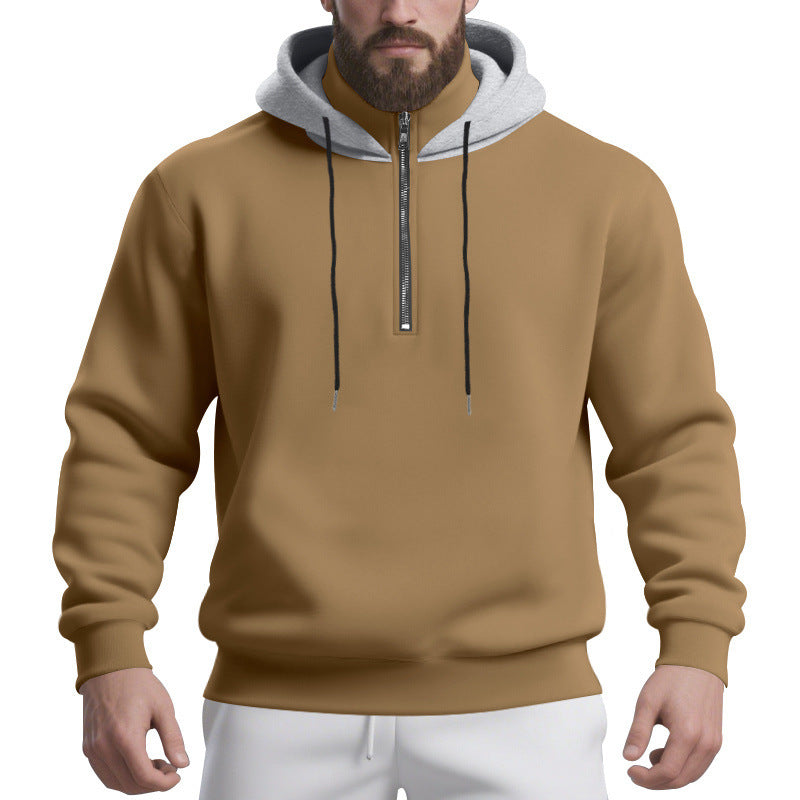 Sporty hoodie for men with half-zipper and breathable fabric Lune London
