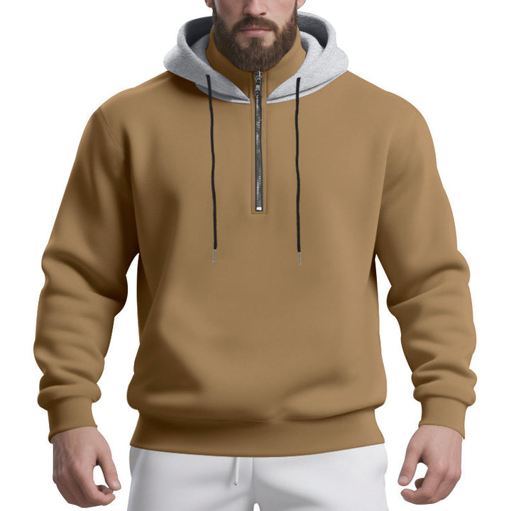 Sporty hoodie for men with half-zipper and breathable fabric Lune London