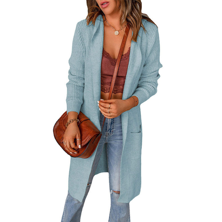 Oversized casual style women's knit jacket with pockets Lune London