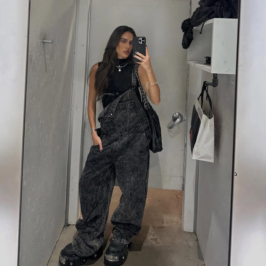 Ladies Casual Fit Denim Overalls Lune London