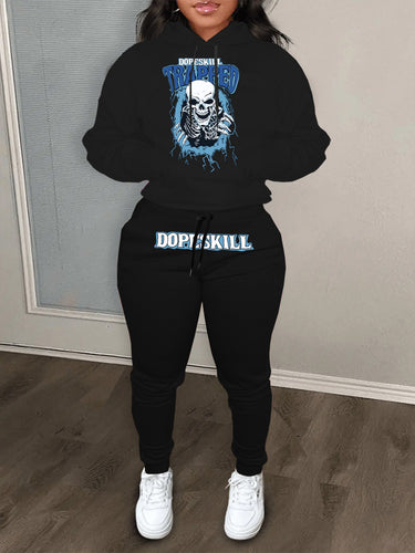 Women's hoodie and jogging set with striking skeleton pattern Lune London