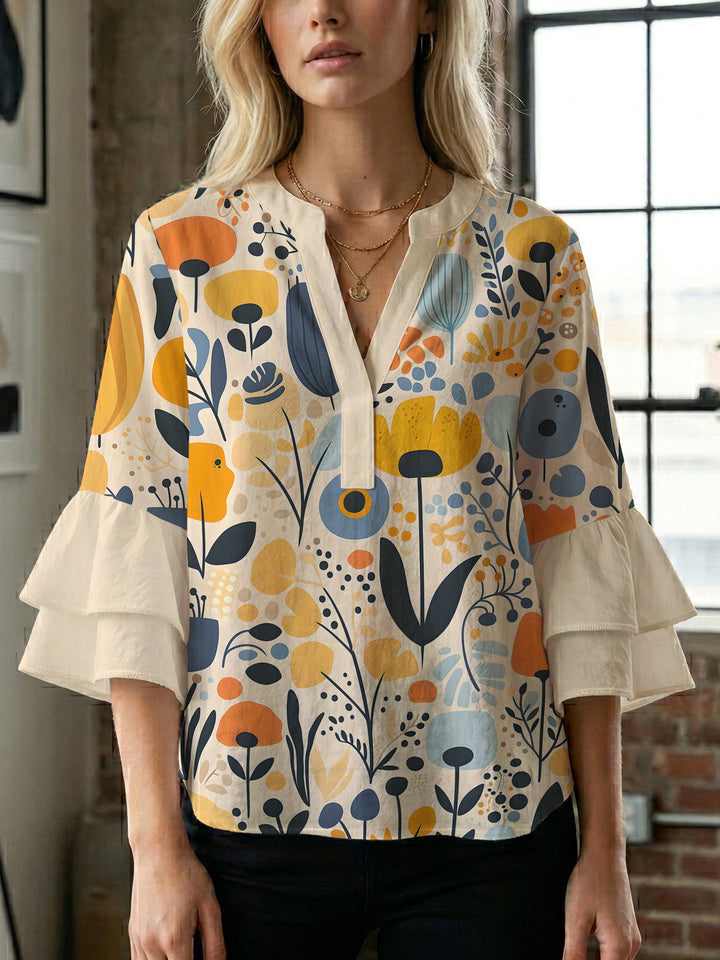 Women's artistic top with ruffled sleeves Lune London