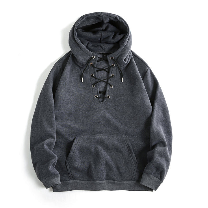 Hooded sweater for women with a refined lace design and a practical kangaroo pocket Lune London