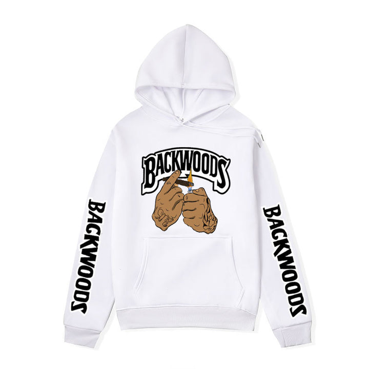 Women’s hooded sweater with creative graphic design and side kangaroo pockets Lune London