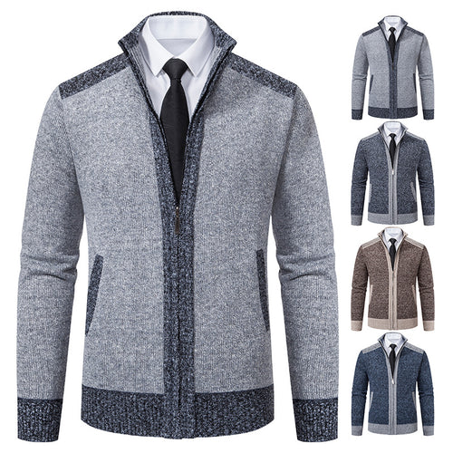 Quilted knit jacket for men with high collar and practical pockets Lune London