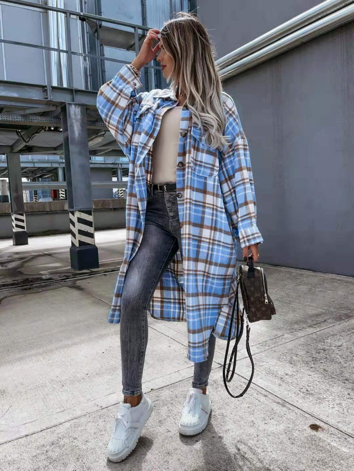 Lune London oversized plaid shirt jacket for women