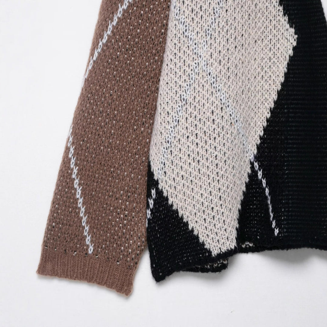 Pull tricot féminin avec motif diamant moderne Chic & Stil