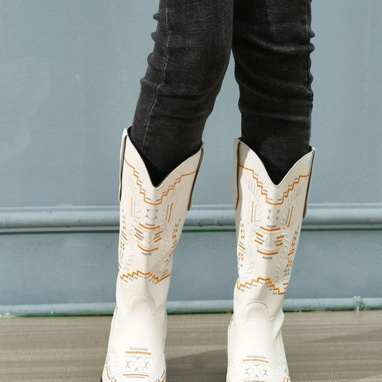 Women’s cowboy boots with artistic embroidery Lune London