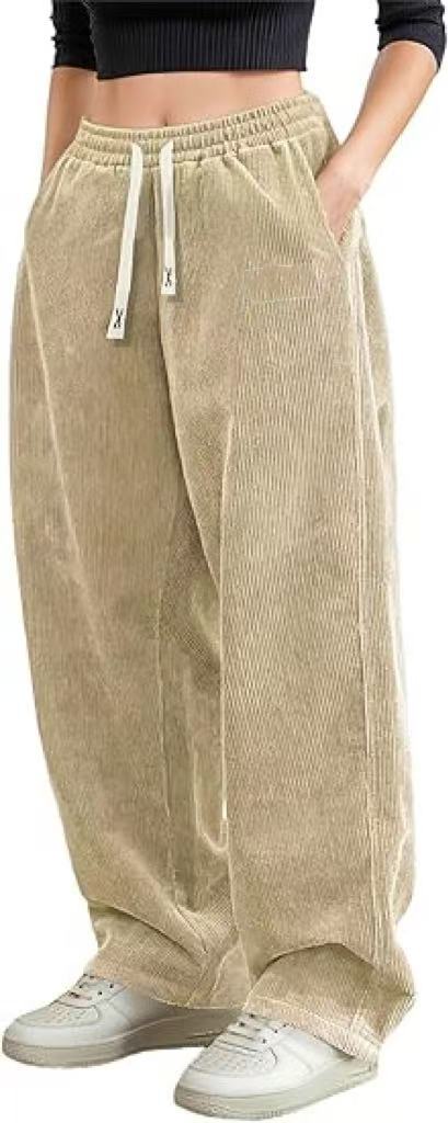 Pantalon large en corduroy pour femmes avec taille élastique Chic & Stil