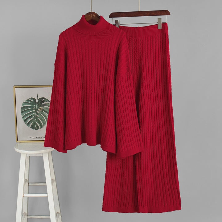 Ensemble en tricot pour femmes avec col haut et coupe décontractée Chic & Stil