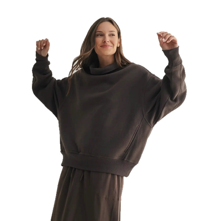 Oversized sweater for women with high collar and casual cut Lune London