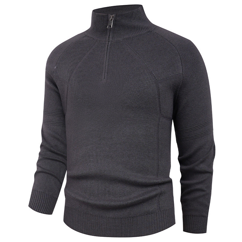 Knitted pullover for men with modern zipper and elegant structure Lune London