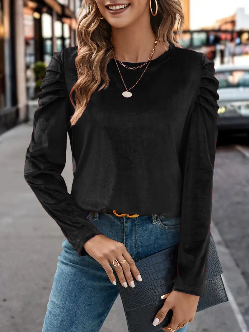 Ladies Elegant Long Sleeve Shirt with Ruffles Lune London