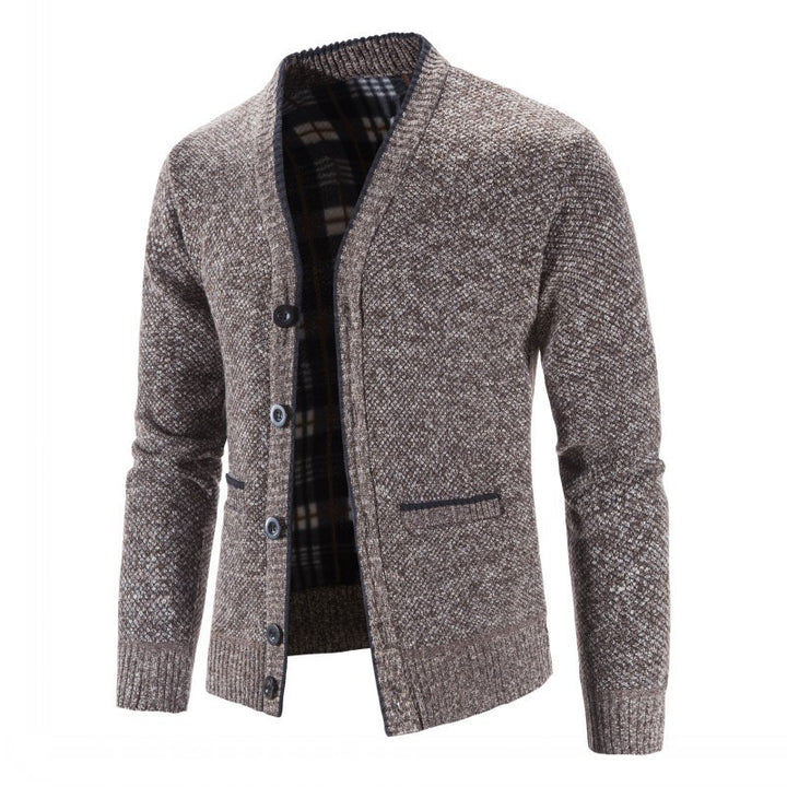 Men's knitted jacket with warm lining and elegant cut Lune London