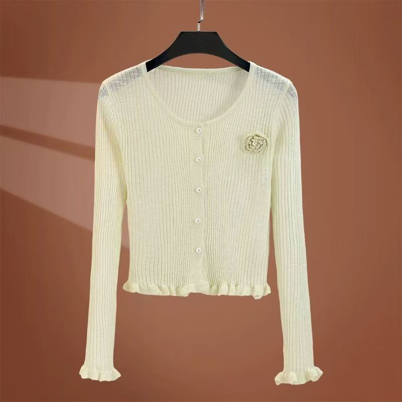 Knitted jacket for women with a delicate floral pattern Lune London