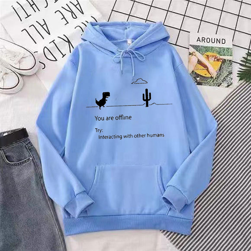 Women's hoodie with creative dinosaur and interaction motif Chic & Stil