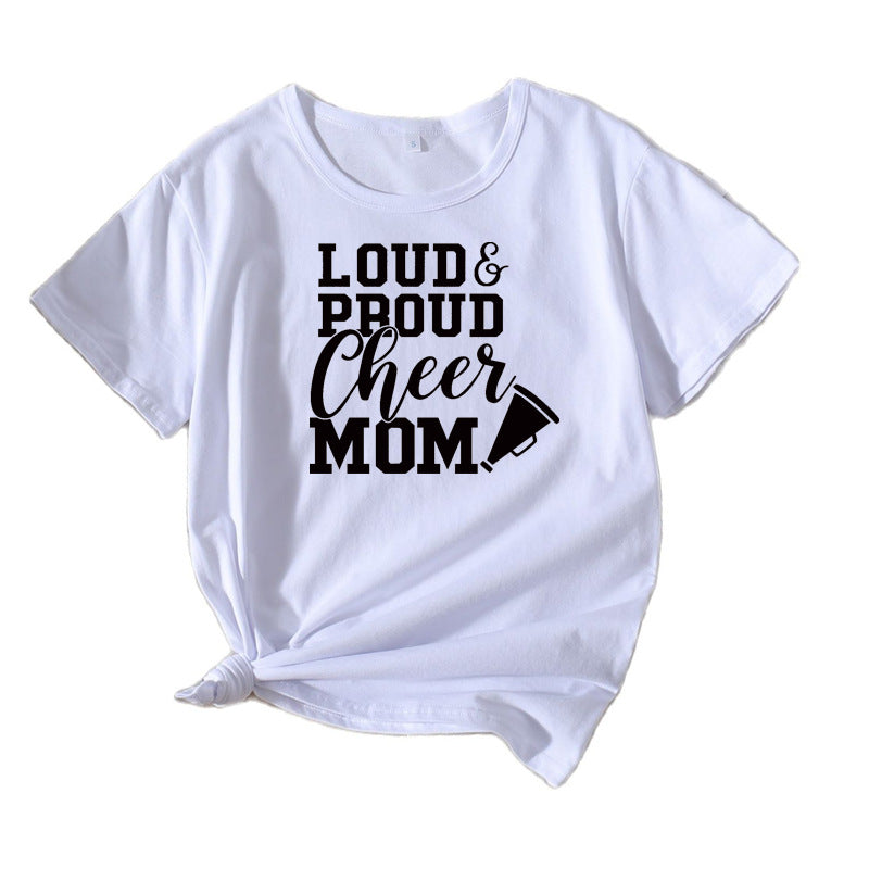 Chic and Stylish Mama Cheerleading Graphic T-Shirt Women