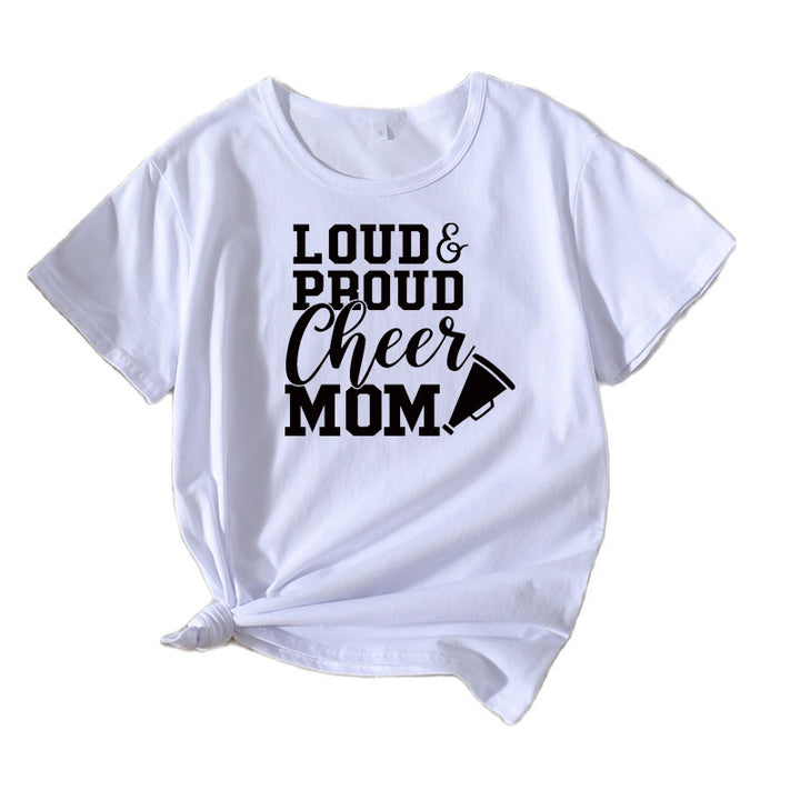 Chic and Stylish Mama Cheerleading Graphic T-Shirt Women