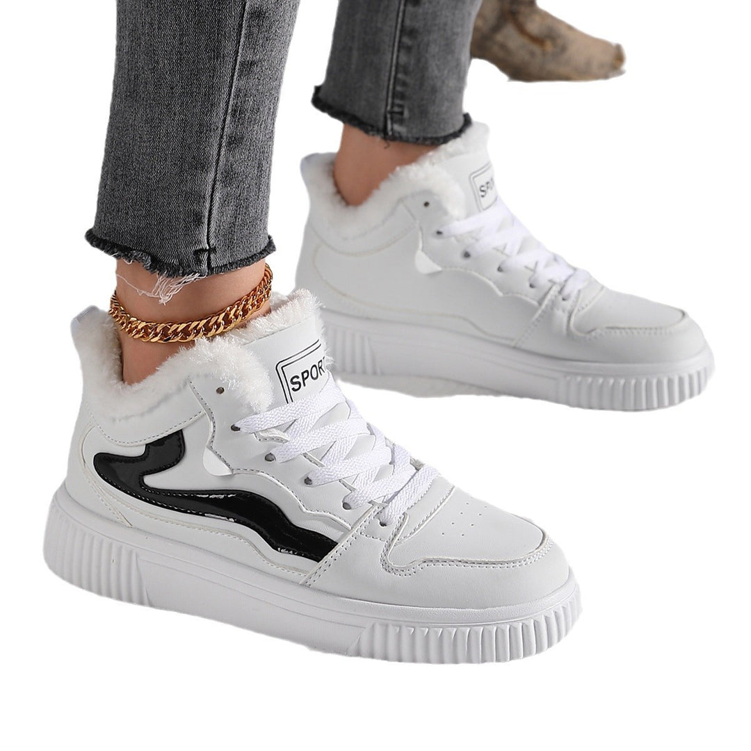 Women High-top Sneakers with Warm Fleece Lining and Non-slip Sole Lune London