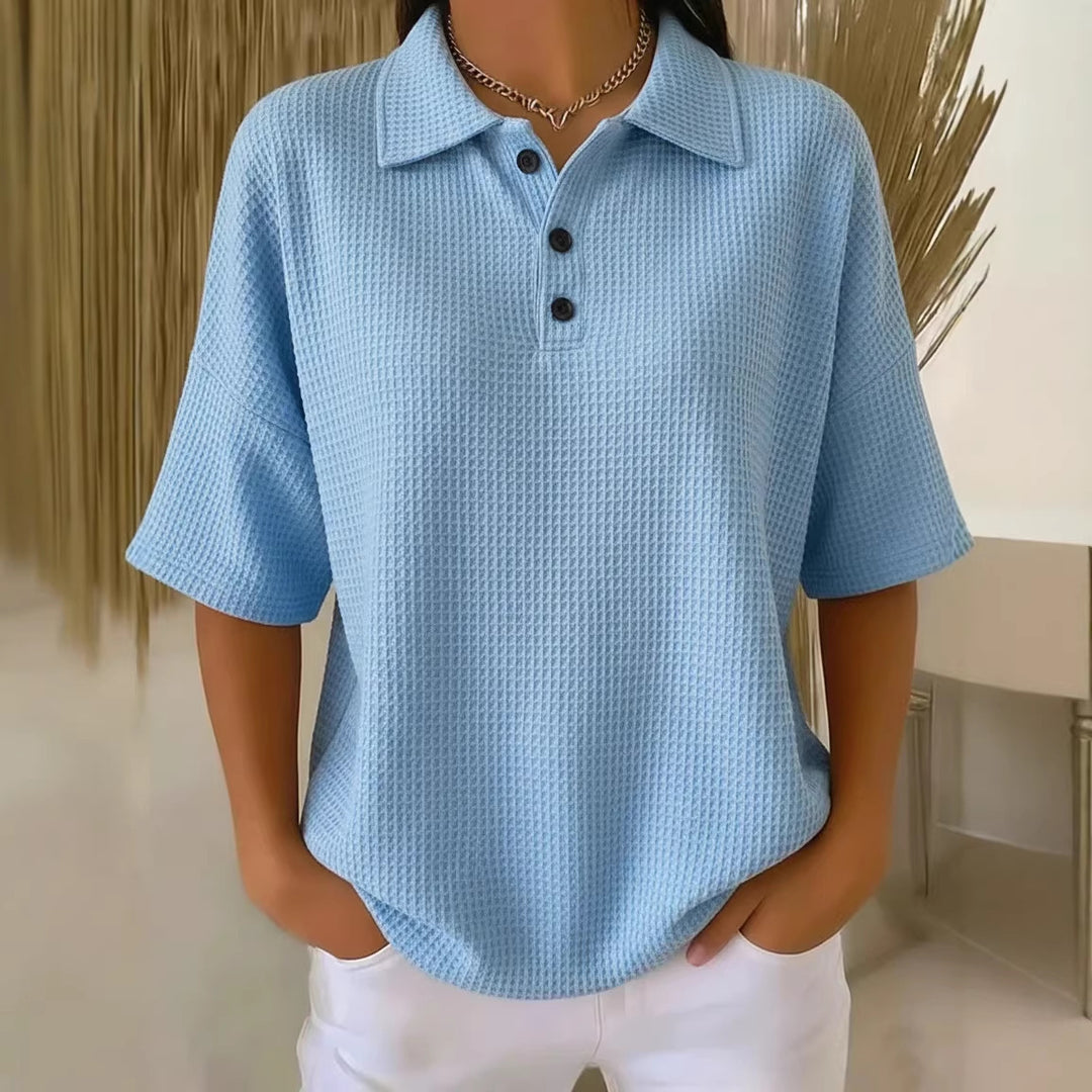 Ladies sporty polo shirt made of waffle piqué Lune London