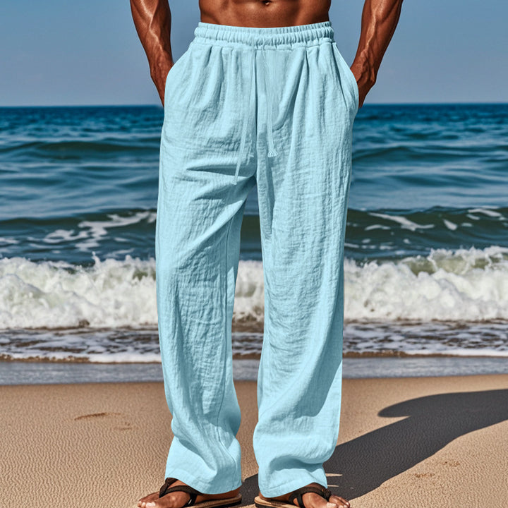 Lightweight beach pants for men with elastic waistband and practical pockets Lune London