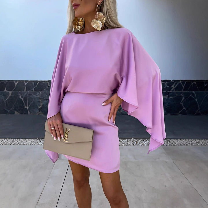Elegant mini dress for women with a fluid cut and statement sleeves Lune London