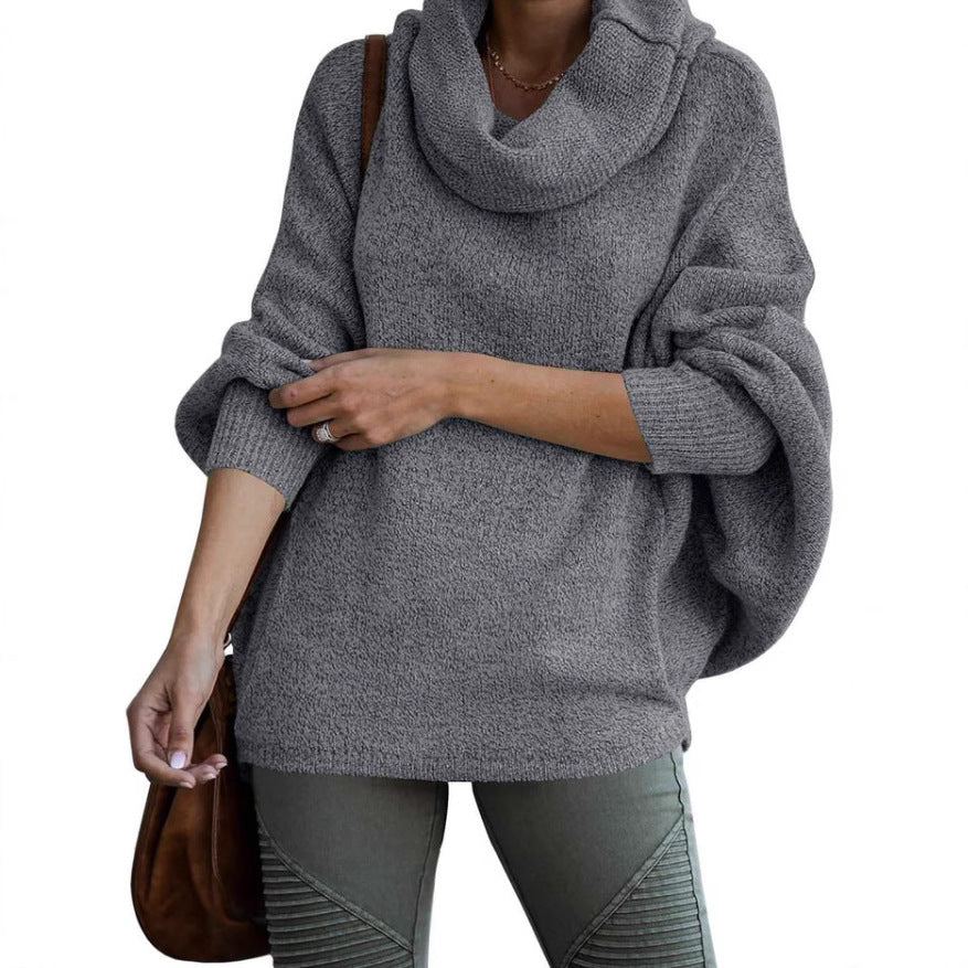 Ladies oversized knit sweater with turtleneck Lune London