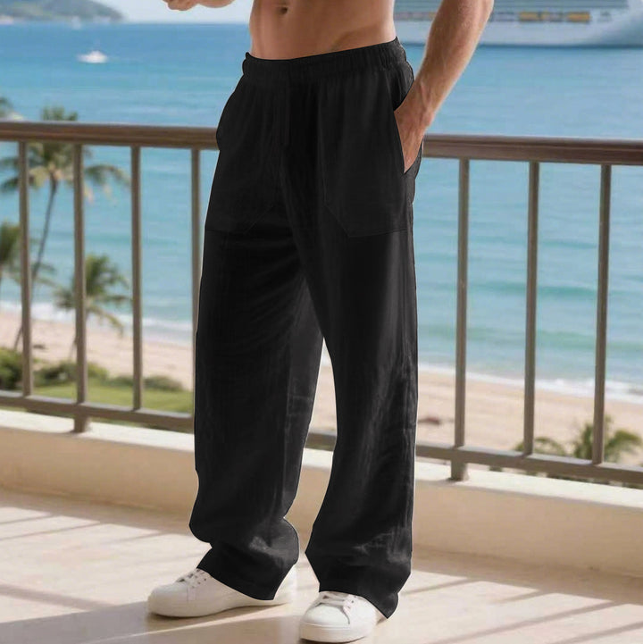 Comfortable beach pants for men with side pockets and elastic waistband Lune London