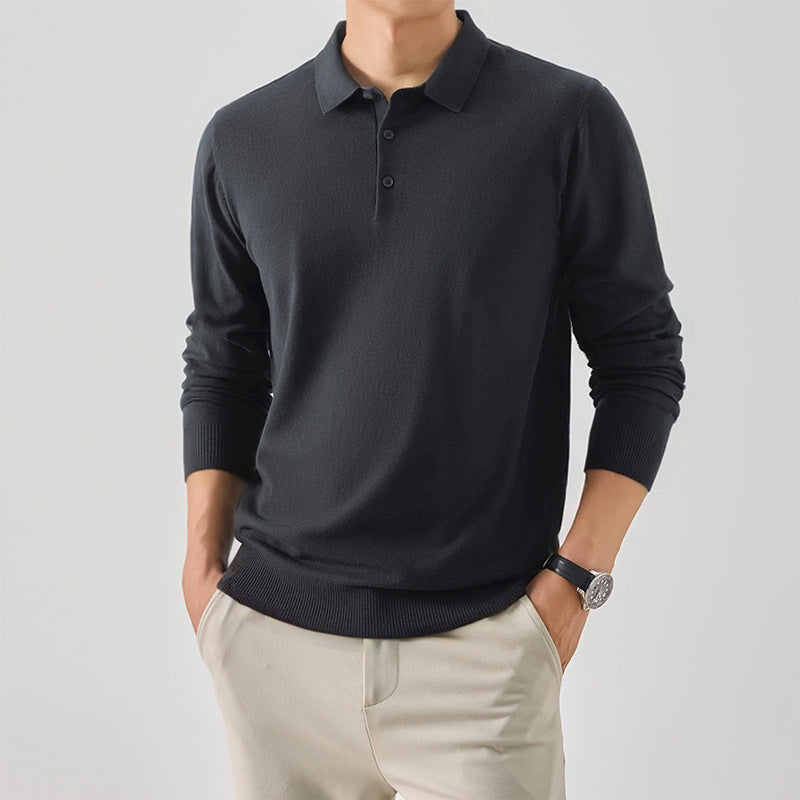 Men's Chic Long Sleeve Polo Shirt