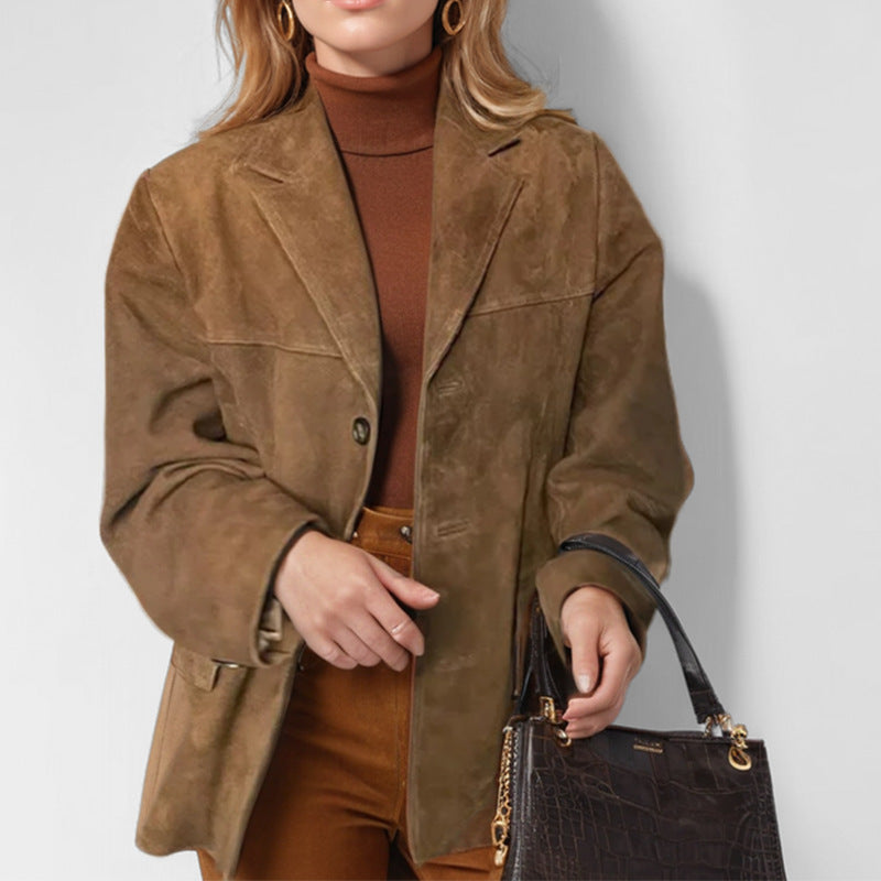 Lune London structured design leather blazer for women