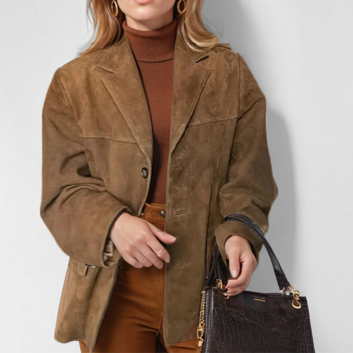 Lune London structured design leather blazer for women