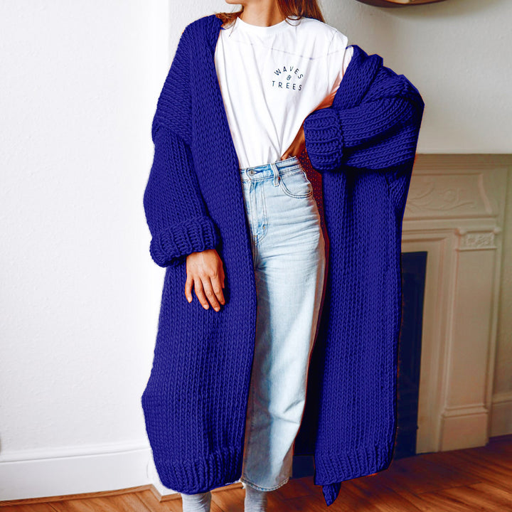 Ladies Thick Knit Cardigan with Long Sleeves Lune London