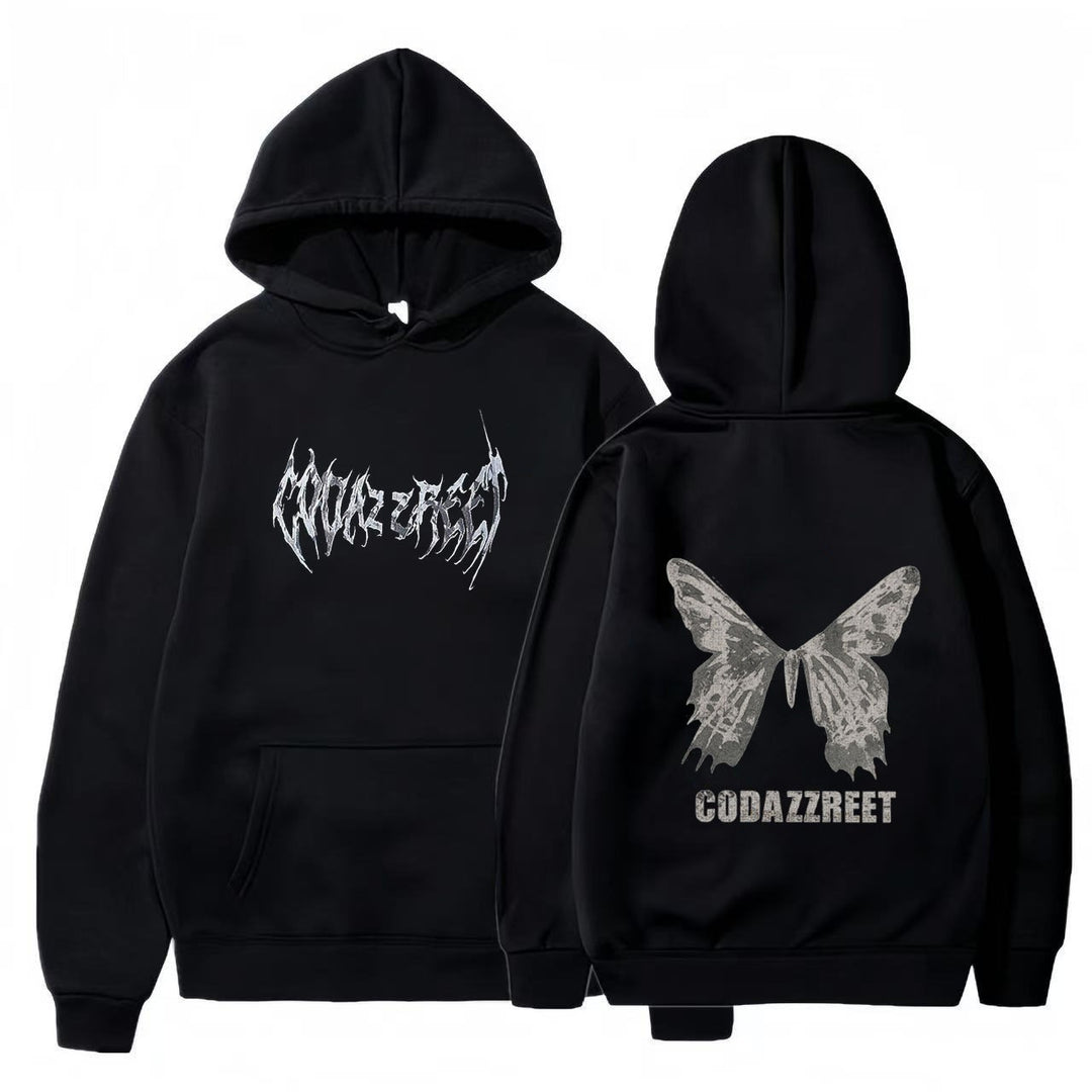Women's hoodie with eye-catching butterfly design and artistic lettering Chic & Stil