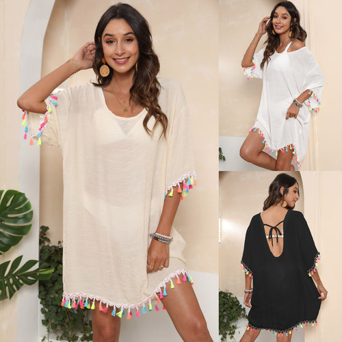 Ladies Animated Fringes Beach Dress Lune London