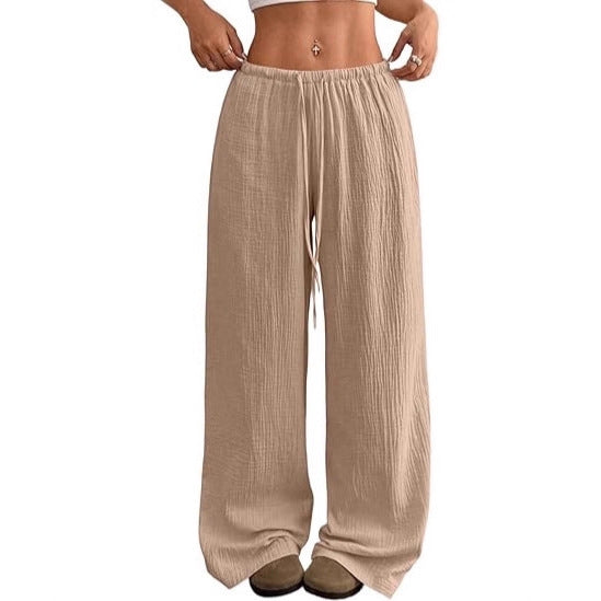 Pantalon d'été large et aéré pour femmes avec cordon de serrage Chic & Stil
