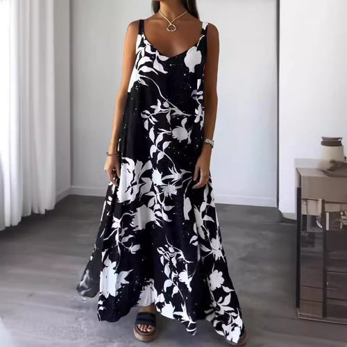 Maxi dress for women with floral pattern and fluid cut Lune London