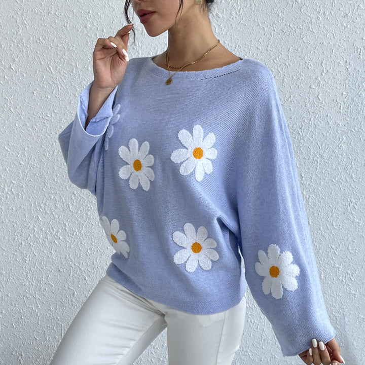 Ladies elegant sweater with floral details Lune London