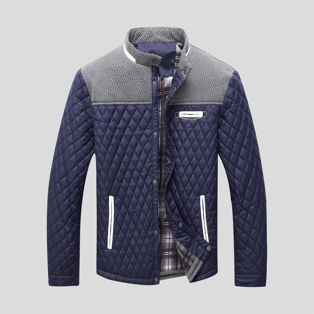 Quilted men's transition jacket with modern collar Lune London
