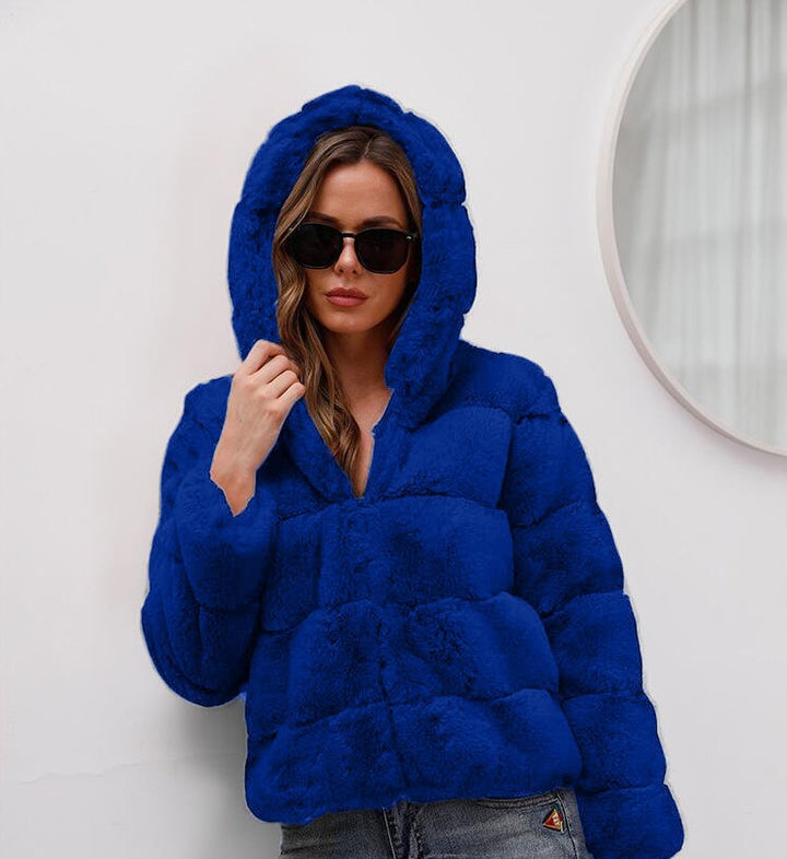 Ladies soft fleece jacket with hood Lune London