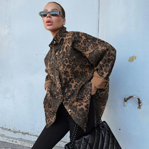Shirt dress for women with trendy leopard print and a belt at the waist Lune London