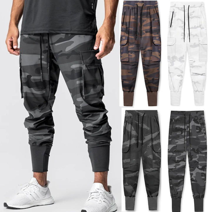Men's cargo jogger pants with elastic waistband and handy side pockets Lune London