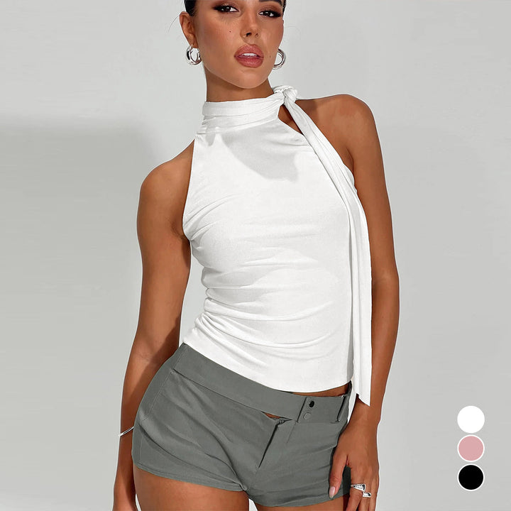 Ladies elegant top with feminine bow design Lune London