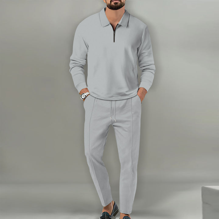 Men's Sports Zip-Up Sweater and Elegant Slim-Fit Pants Lune London
