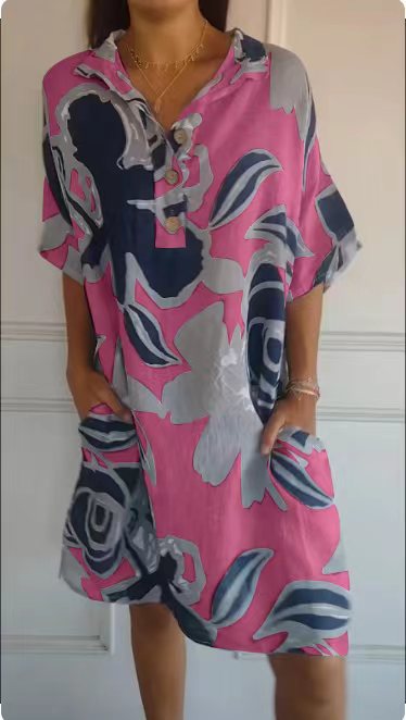 Aerial beach dress for women with trendy pattern and side pockets Lune London