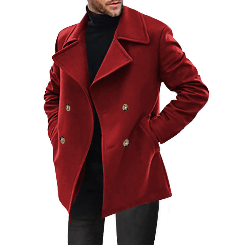 Lune London | Men's Classic Peacoat with Fashionable Lapels and Elegant Button Details