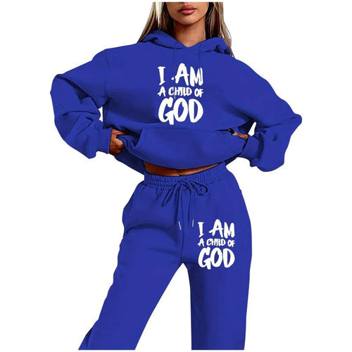 Women's hoodie sweatshirt with urban lettering and comfortable pants Chic & Stil