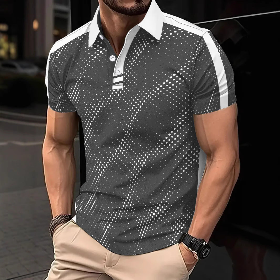 Men's Polo Shirt Performance Graphic Modern Lune London