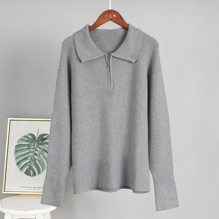 Pull-over en maille côtelée pour dames en mélange de coton doux Chic & Stil