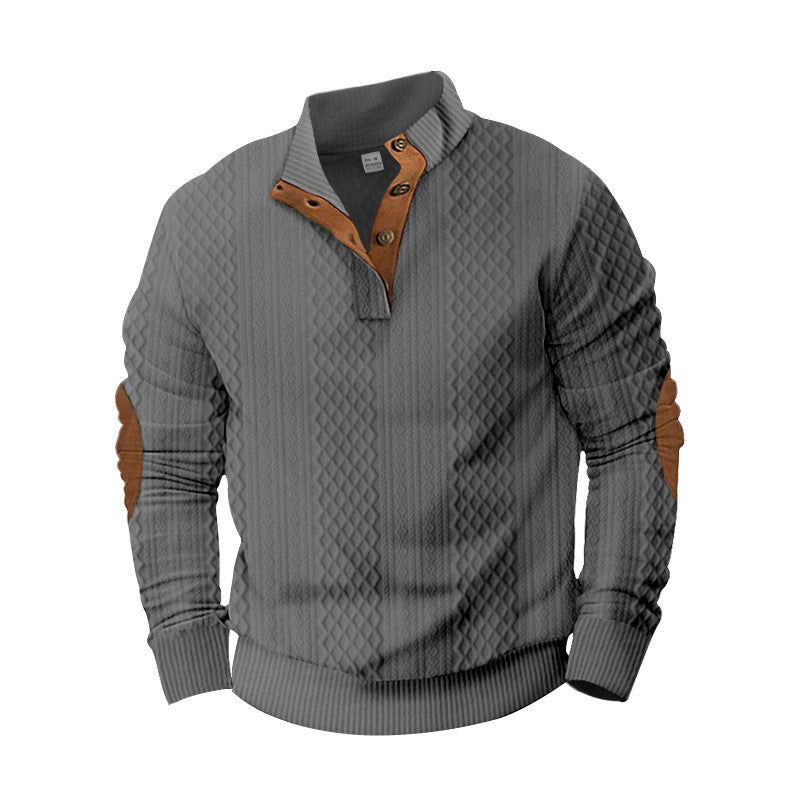 Trendy knitted sweater for men with innovative collar and elegant contrast details Lune London